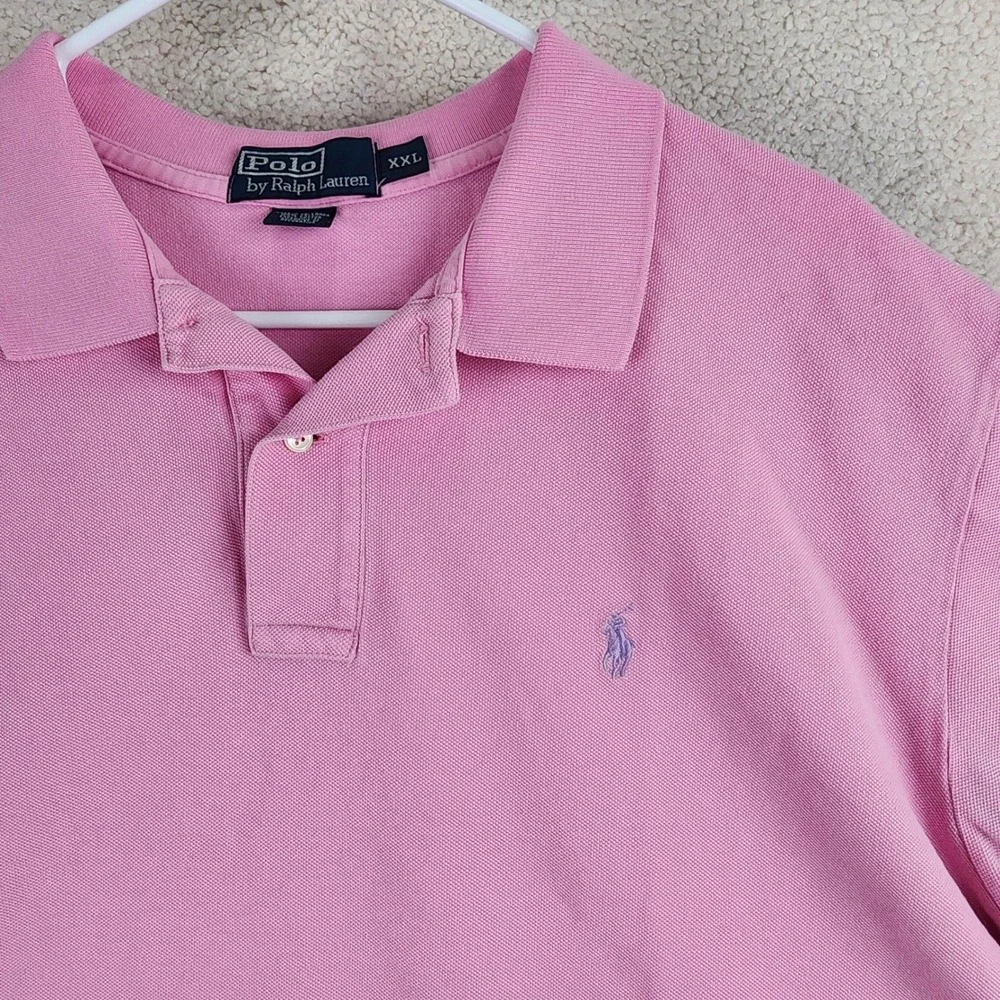 Polo Ralph Lauren Classic Pique Polo Shirt Mens XXL Pink Short Sleeve Preppy
